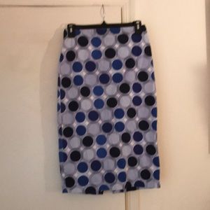 New York & Company Blue White and Black dot skirt